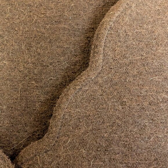 Beyond Threads Alpaca Sweater Jacket Wool Rich Brown Scalloped Edges Structured - Picture 12 of 16